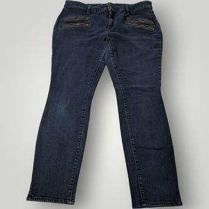 Belle + Sky Denim Jeans Juniors 16 Blue Dark Rinse Mid Rise Straight Leg